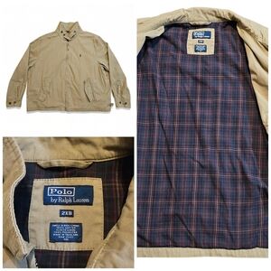 Polo Ralph Lauren 2XB Big & Tall Khaki Harrington Bomber Jacket Plaid Lining